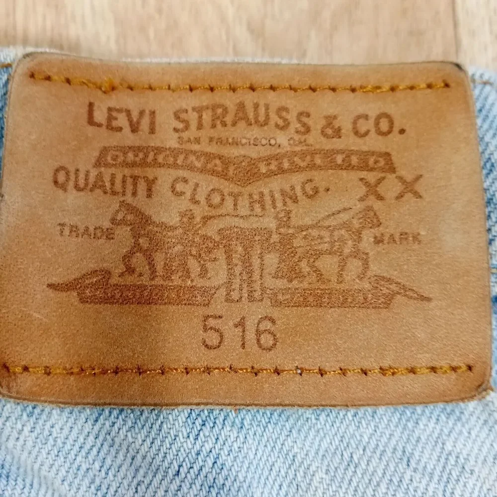 VTG Levis 516 Jeans 33x30 (31x29 actual) Faded Denim‎ Slim Straight